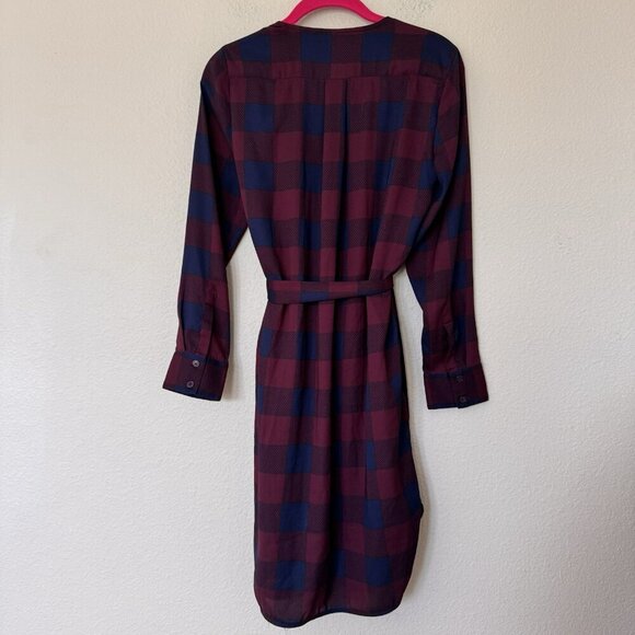 Ann Taylor Plaid Mini Dress with Tie Belt Size Small Petite Pockets - Picture 8 of 10